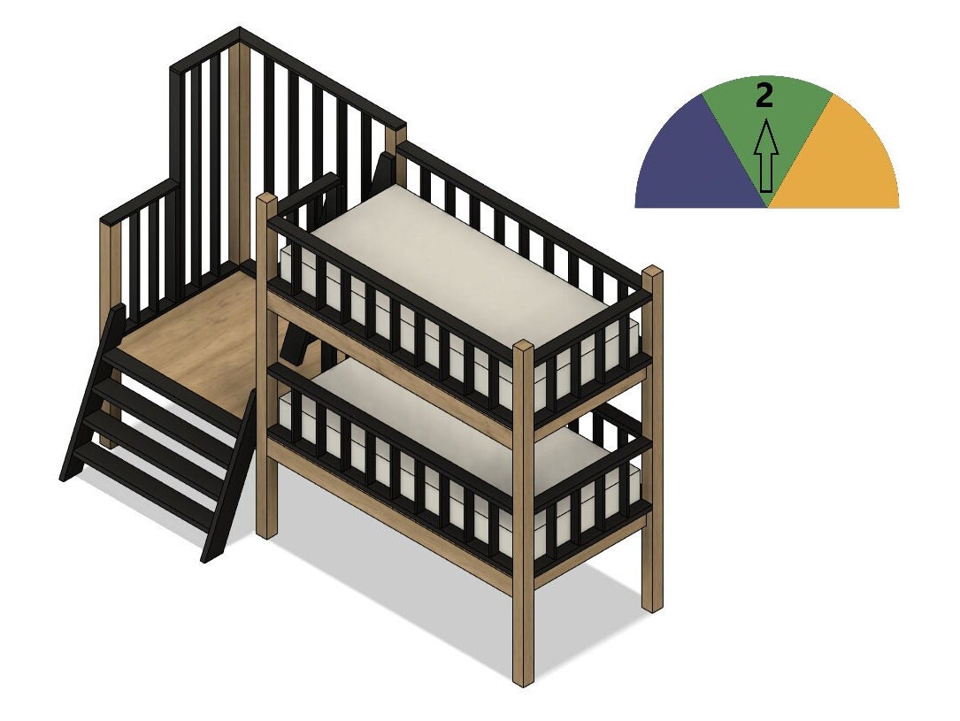 DIY Build Plans Elevated Bunk Bed Double Twin XL Bunk Bed Etsy