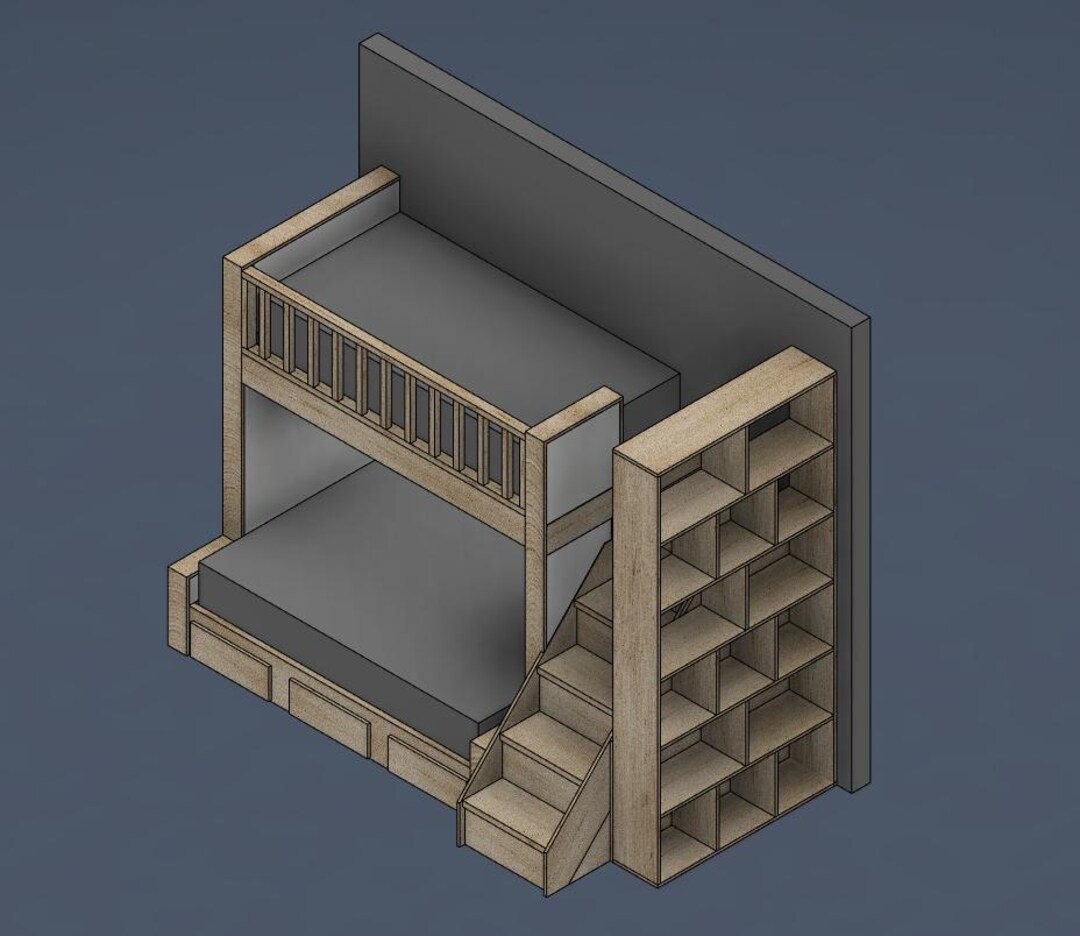 Twin Over Full Bunk Bed With Storage - DIY Build Plan #238 - Etsy