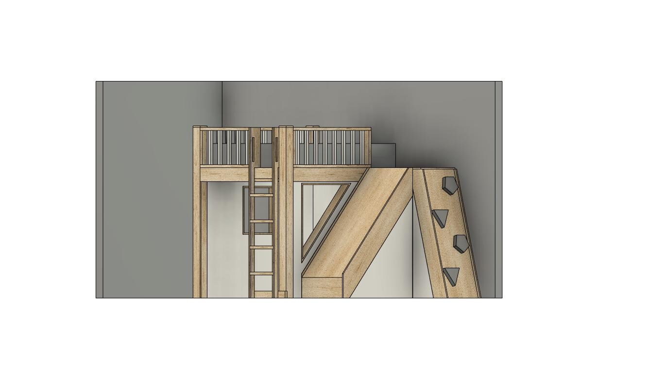 Full Loft Bed DIY Build Plans: With Slide and Climbing Wall - Etsy
