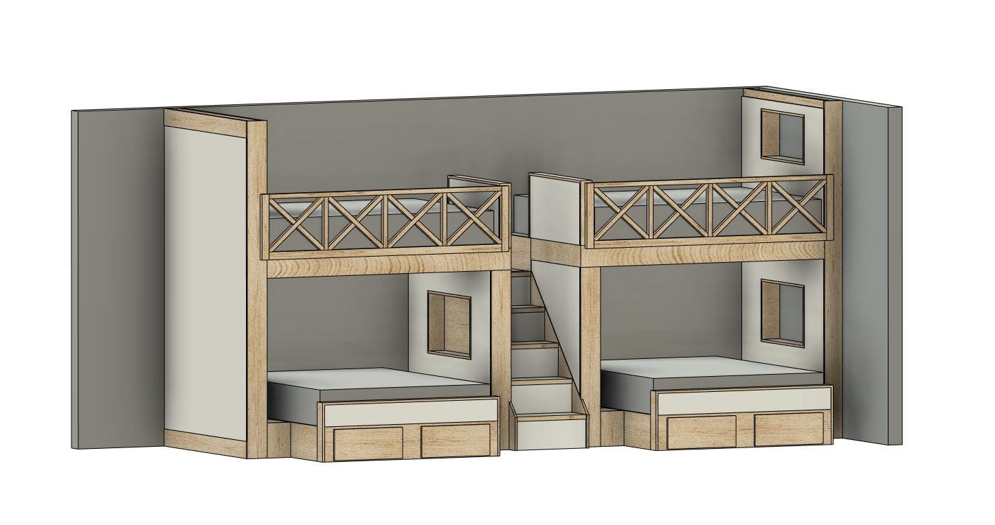 Quad Queen Bunk Bed - Bed With Storage Drawers - DIY Build Plans - Plan ...