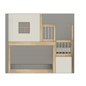 Full Loft Bed DIY Build Plans With Upper Playhouse & Stairs - Etsy