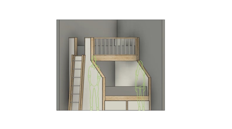 Twin XL Over Queen Bunk Bed DIY Build Plans With Storage Drawers - Etsy