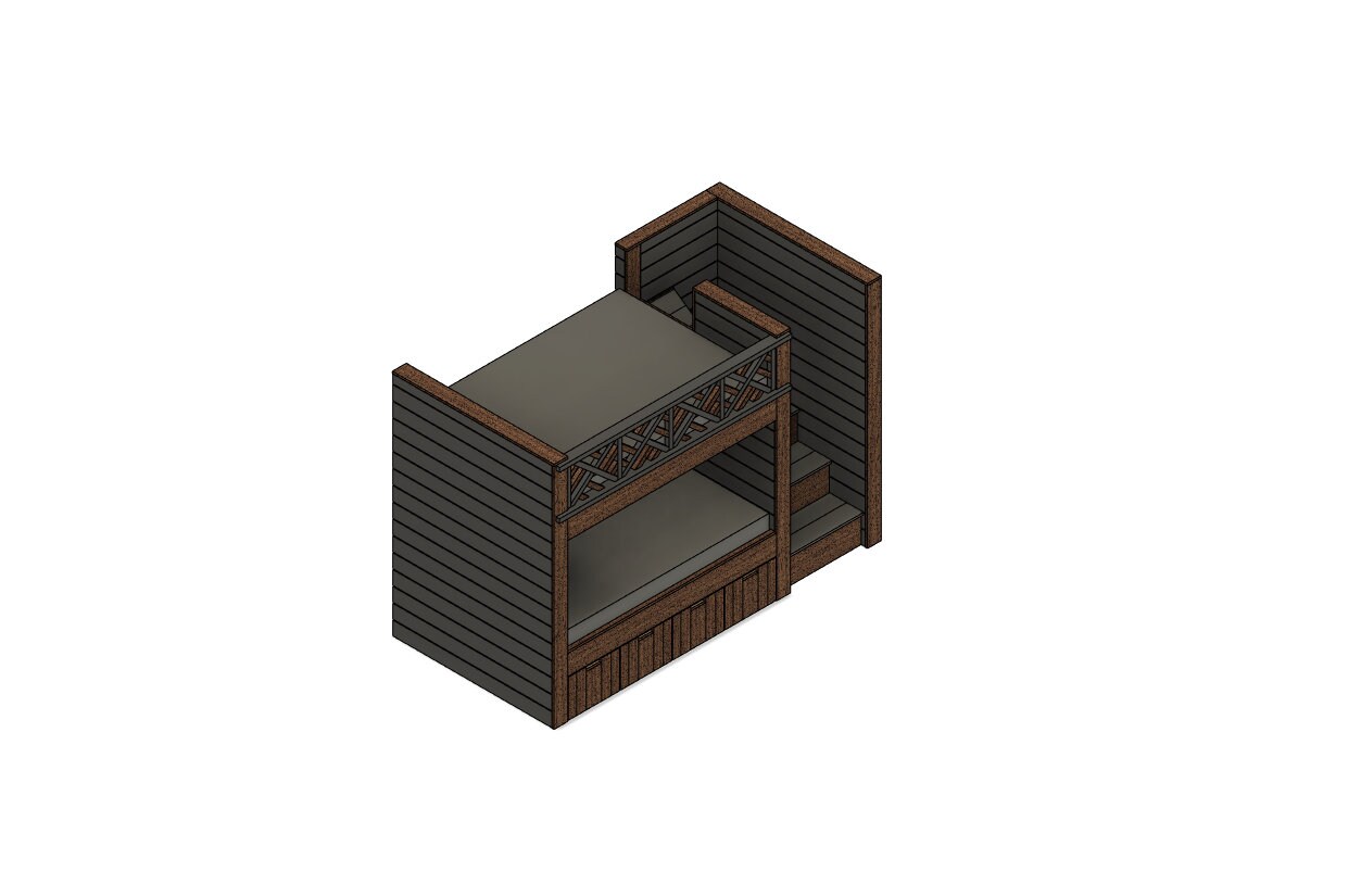 Full Size Bunk Bed With Stairs & Storage DIY Build Plans (#065) - Etsy