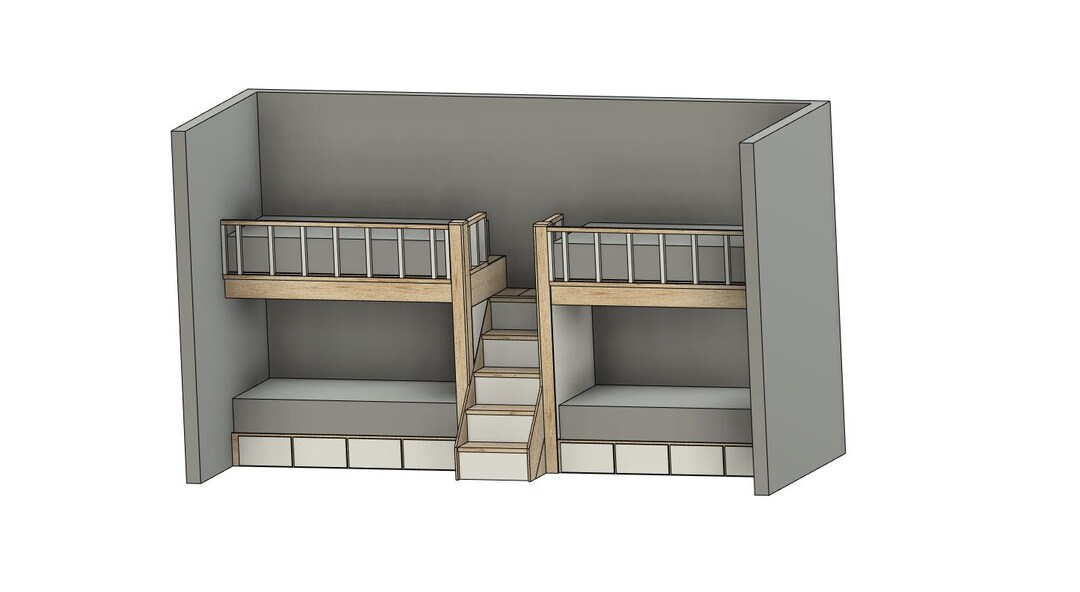Twin XL Quad Bunk Bed With Stairs & Storage - DIY Build Plans - Etsy