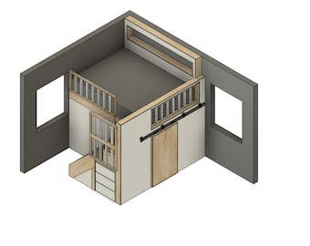 Queen Loft Bed with Stairs & Storage - DIY Build Plans