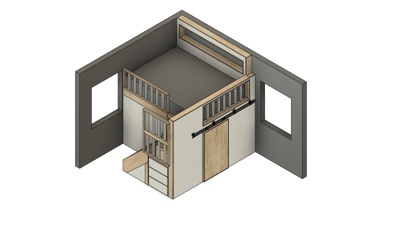 Queen Loft Bed With Stairs & Storage - DIY Build Plans - Etsy