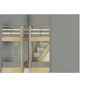 Quad Full Size Bunk Bed DIY Build Plans With Stairs - Etsy