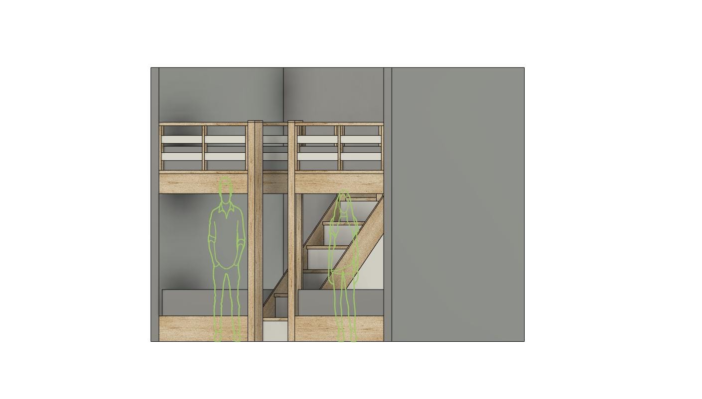 Quad Full Size Bunk Bed DIY Build Plans With Stairs - Etsy