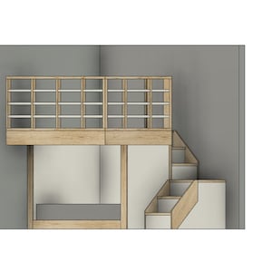 Full Size Reverse Loft Bed With Stairs: DIY Build Plans - Etsy
