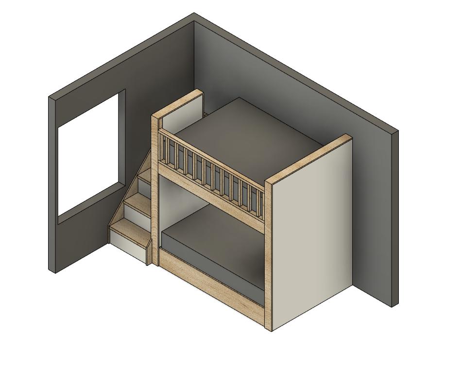 Built-in Full Over Full Bunk Bed - DIY Build Plan #239 - Etsy