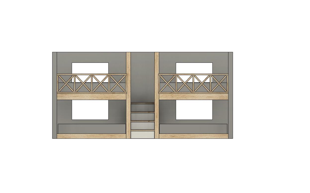 Quad Full Bunk Bed With Storage Stairs - DIY Build Plans - Etsy