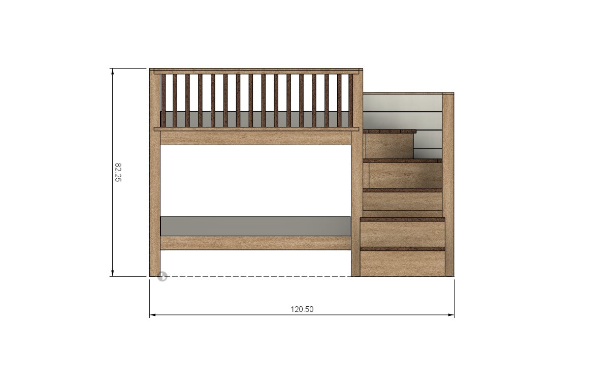 DIY Build Plan - Twin Bunk Bed With Stairs - Plan #024 - Etsy