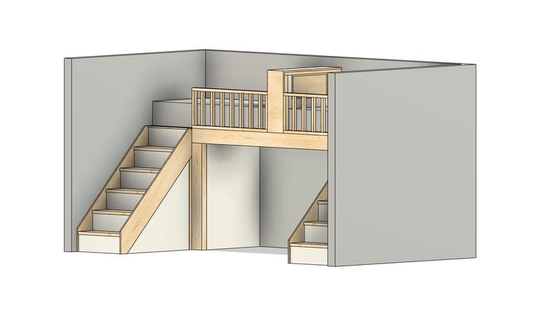 Double Twin XL Loft Bed With Stairs DIY Build Plan Plan 224 Etsy double-twin-xl-loft-bed-with-stairs-diy-build-plan-plan-224-etsy