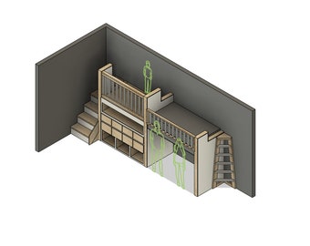DIY Twin Loft Bed Build Plans: Elevated Hangout with Stairs