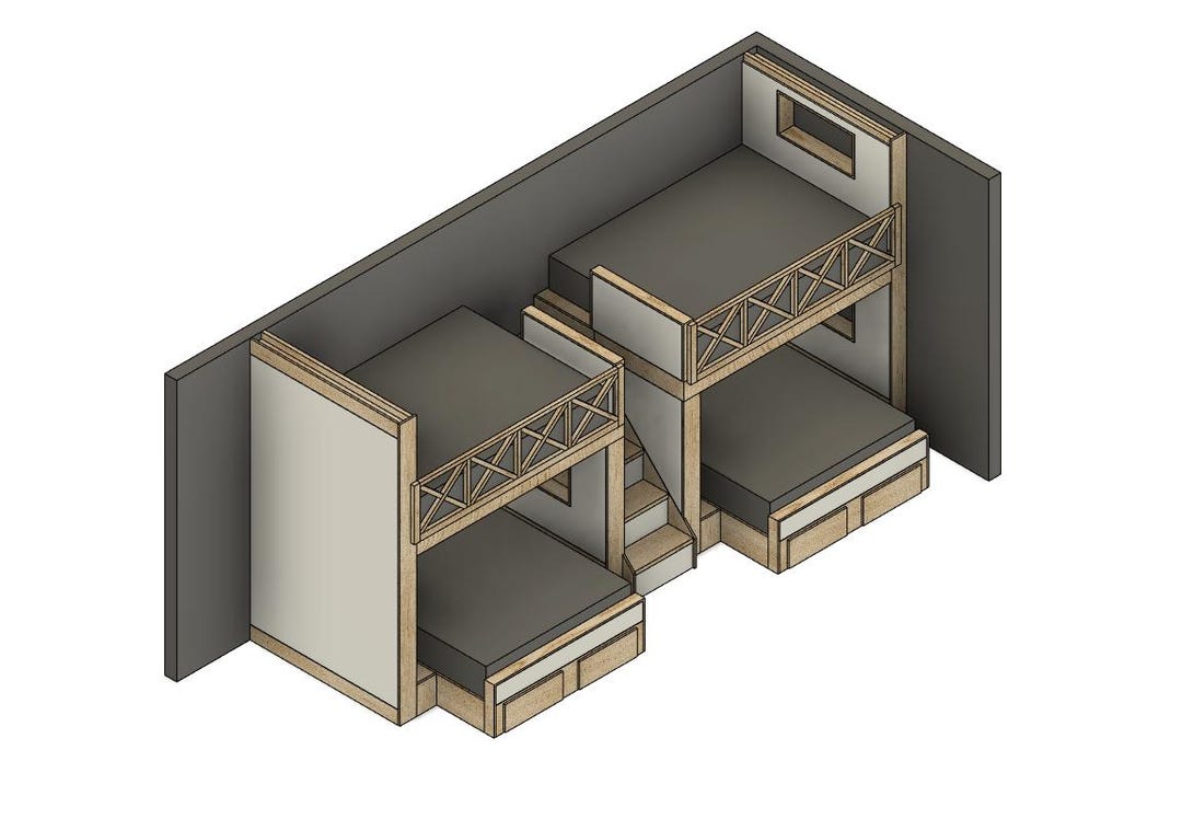 Quad Queen Bunk Bed - Bed With Storage Drawers - DIY Build Plans - Plan ...
