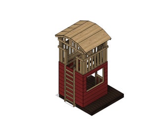 DIY Bauplan - Outdoor Spielhaus - Zweistöckiges Spielhaus - Plan #041