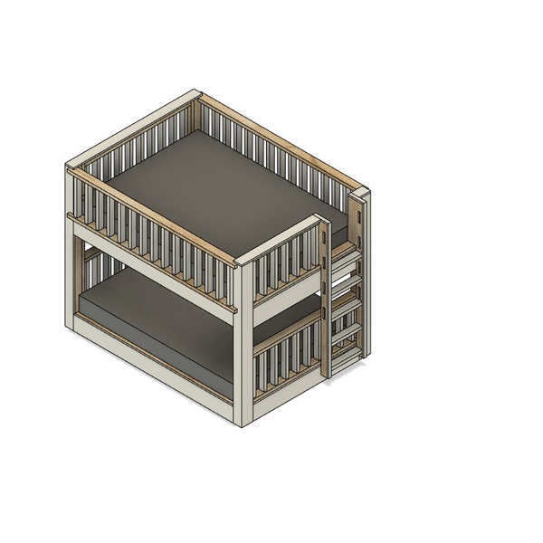 Plan de construction DIY - Lit superposé double queen-size surbaissé - Plan de construction du lit superposé #076