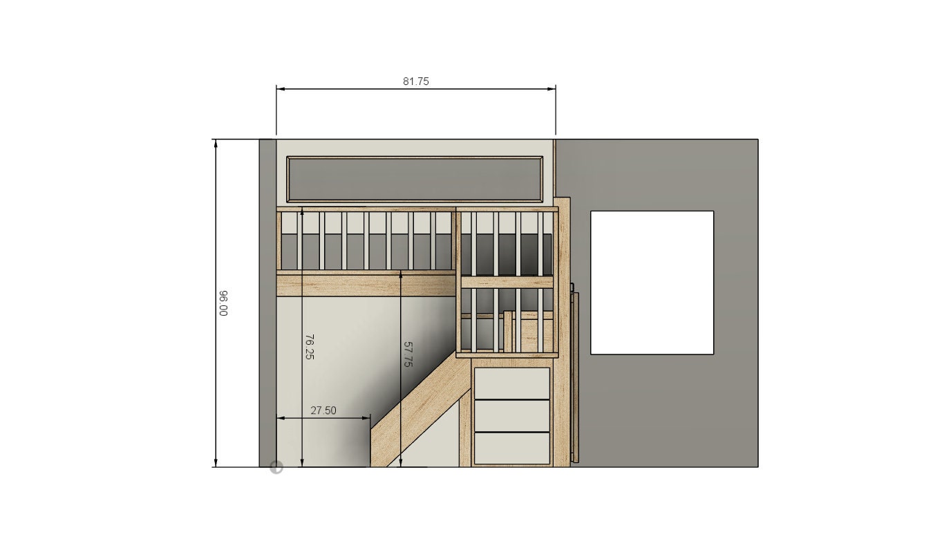 Queen Loft Bed With Stairs & Storage - DIY Build Plans - Etsy