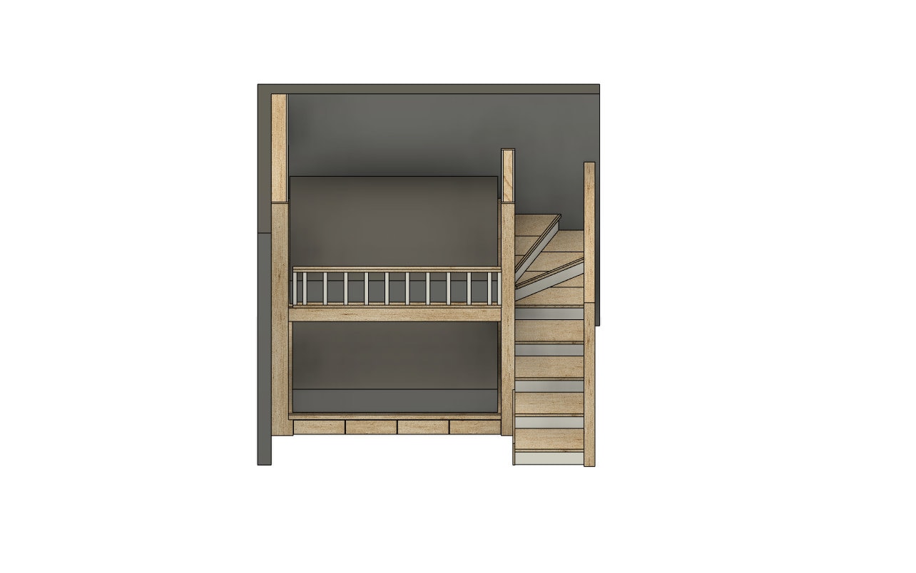 Full Over Full Bunk Bed DIY Build Plan With Stairs & Storage - Etsy