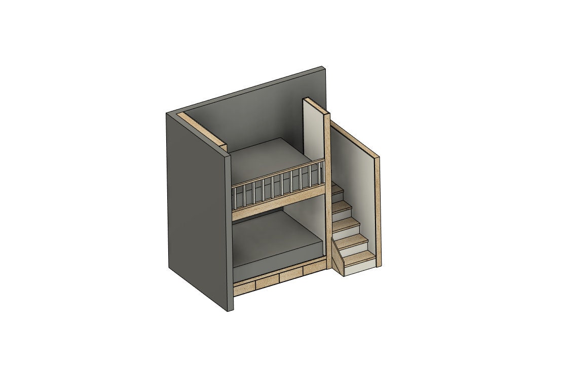 Full Over Full Bunk Bed DIY Build Plan With Stairs & Storage - Etsy