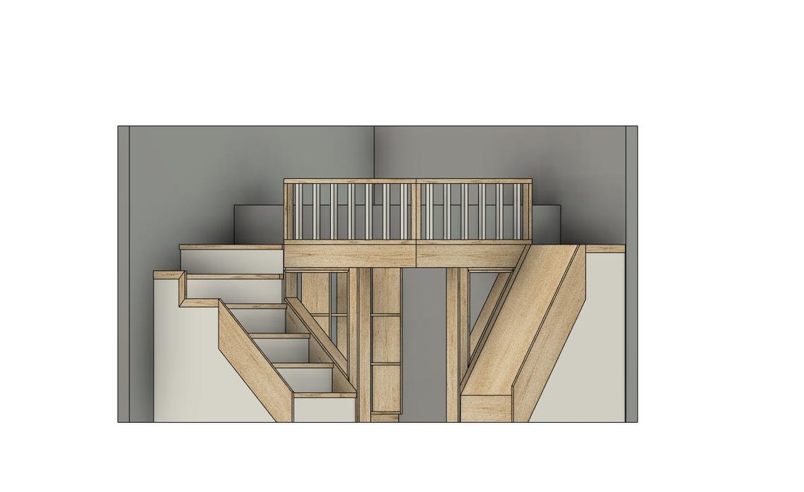 Queen Loft Bed DIY Plans: With Stairs, Slide & Storage (plan #134) - Etsy