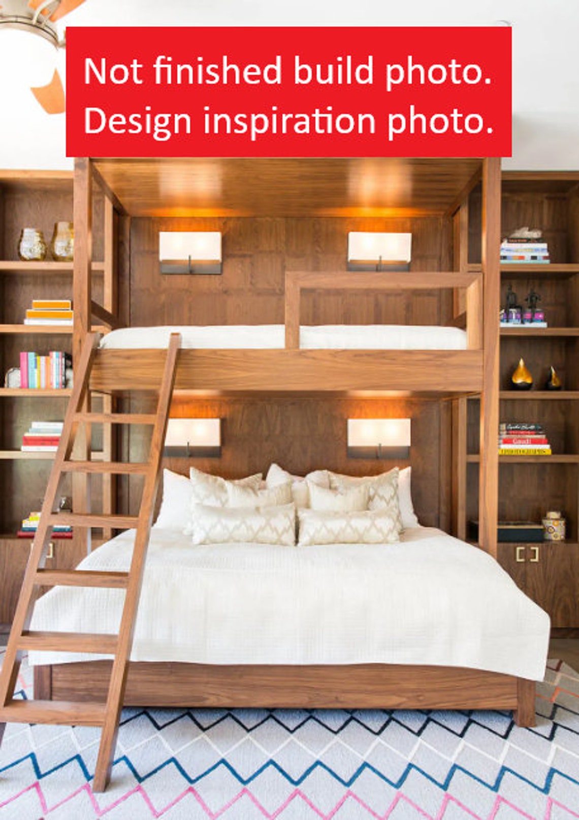 Full Over King Bunk Bed DIY Build Plans: With Shelves & Drawers - Etsy
