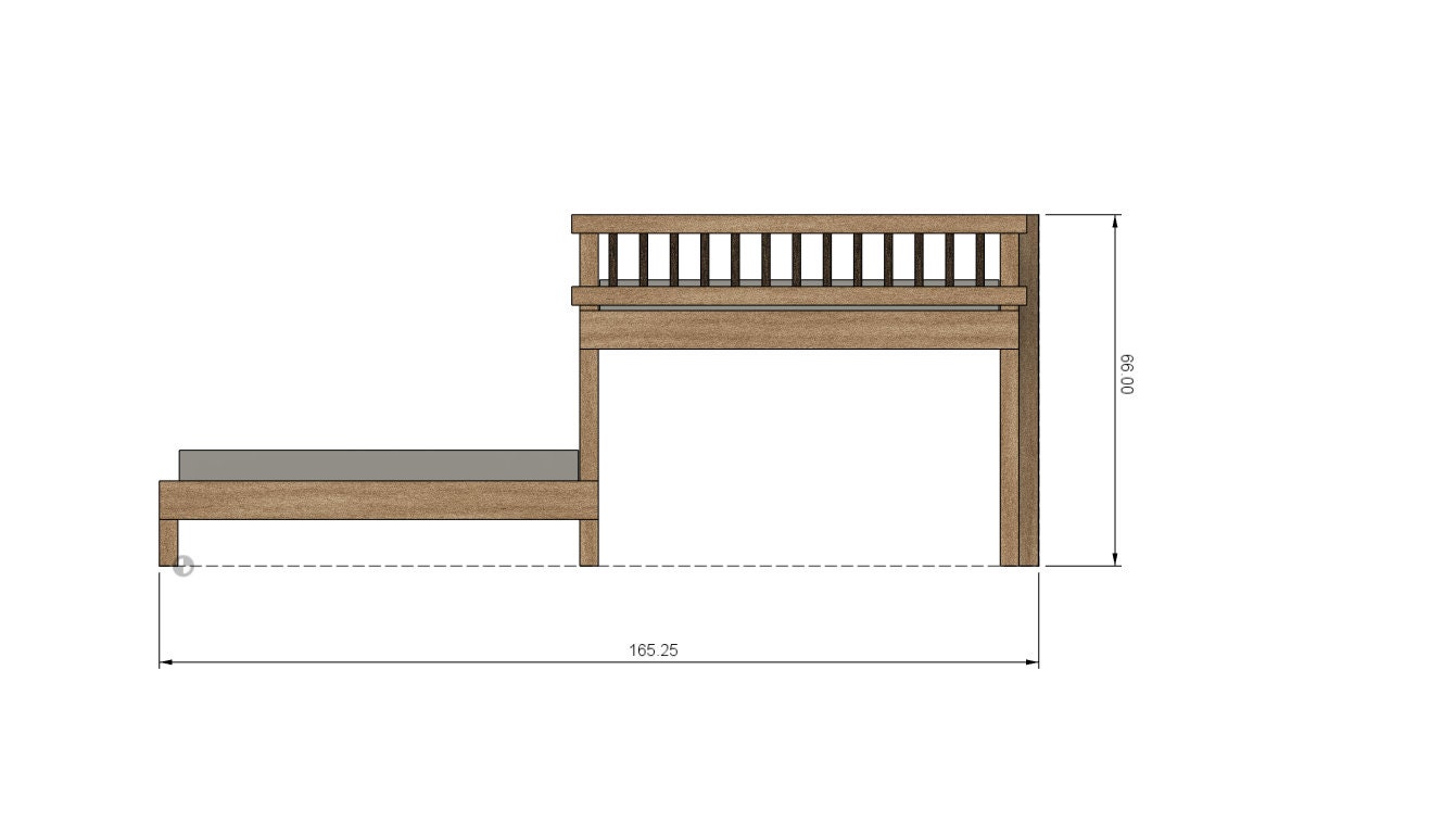 DIY Build Plans Twin Offset Bunk Bed Double Twin Loft and Bed Plan 086