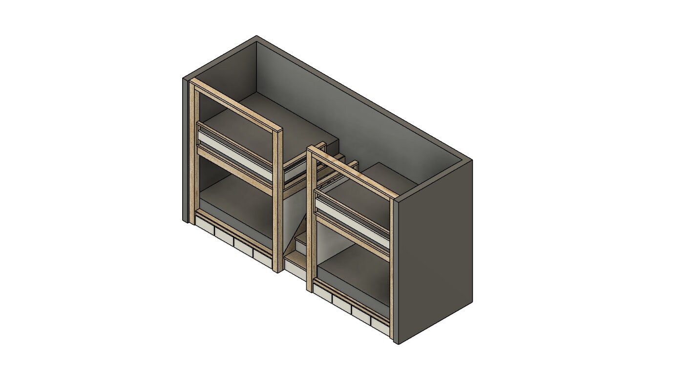 Queen Quad Bunk Bed DIY Build Plans: With Stairs & Storage - Etsy