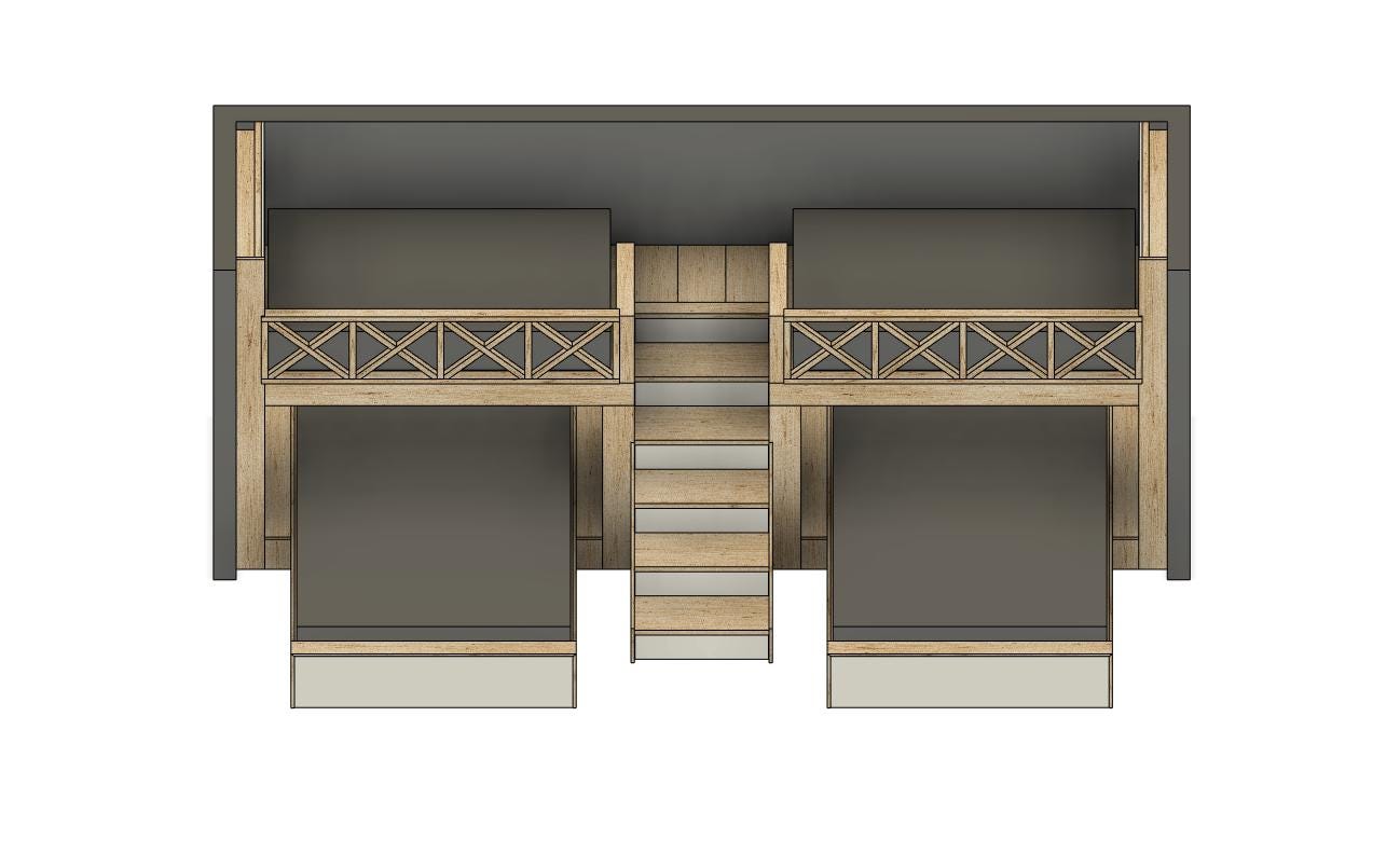 Double Bunk Bed With Stairs: Twin Upper/queen Lower - DIY Build Plans ...