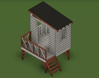 DIY Bauplan - Outdoor Erhöhtes Spielhaus - Garten Hangout - Plan #042