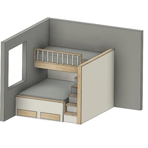 DIY Build Plans - Bunk Bed with Stairs - Twin XL Upper and Queen Lower - Bunk Bed with Drawers - Plan #149