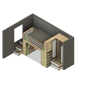 DIY Build Plans Queen Loft Bed With Stairs Loft With Storage Bed 