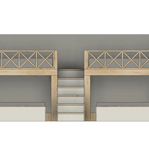 Double Bunk Bed With Stairs: Twin Upper/queen Lower - DIY Build Plans ...