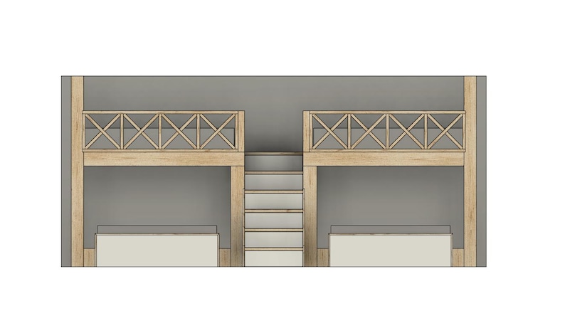 Double Bunk Bed With Stairs: Twin Upper/queen Lower - DIY Build Plans ...