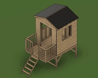 DIY Bauplan - Erhöhtes Spielhaus für draußen - Plan #061