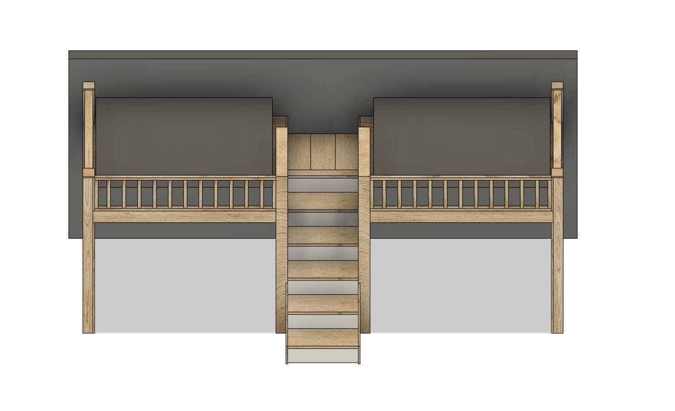 DIY Build Plans - Double Full Size Loft With Stairs - Plan #029 - Etsy