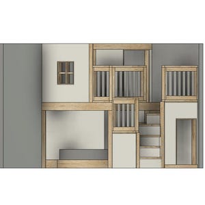 Full Loft Bed DIY Build Plans With Upper Playhouse & Stairs - Etsy