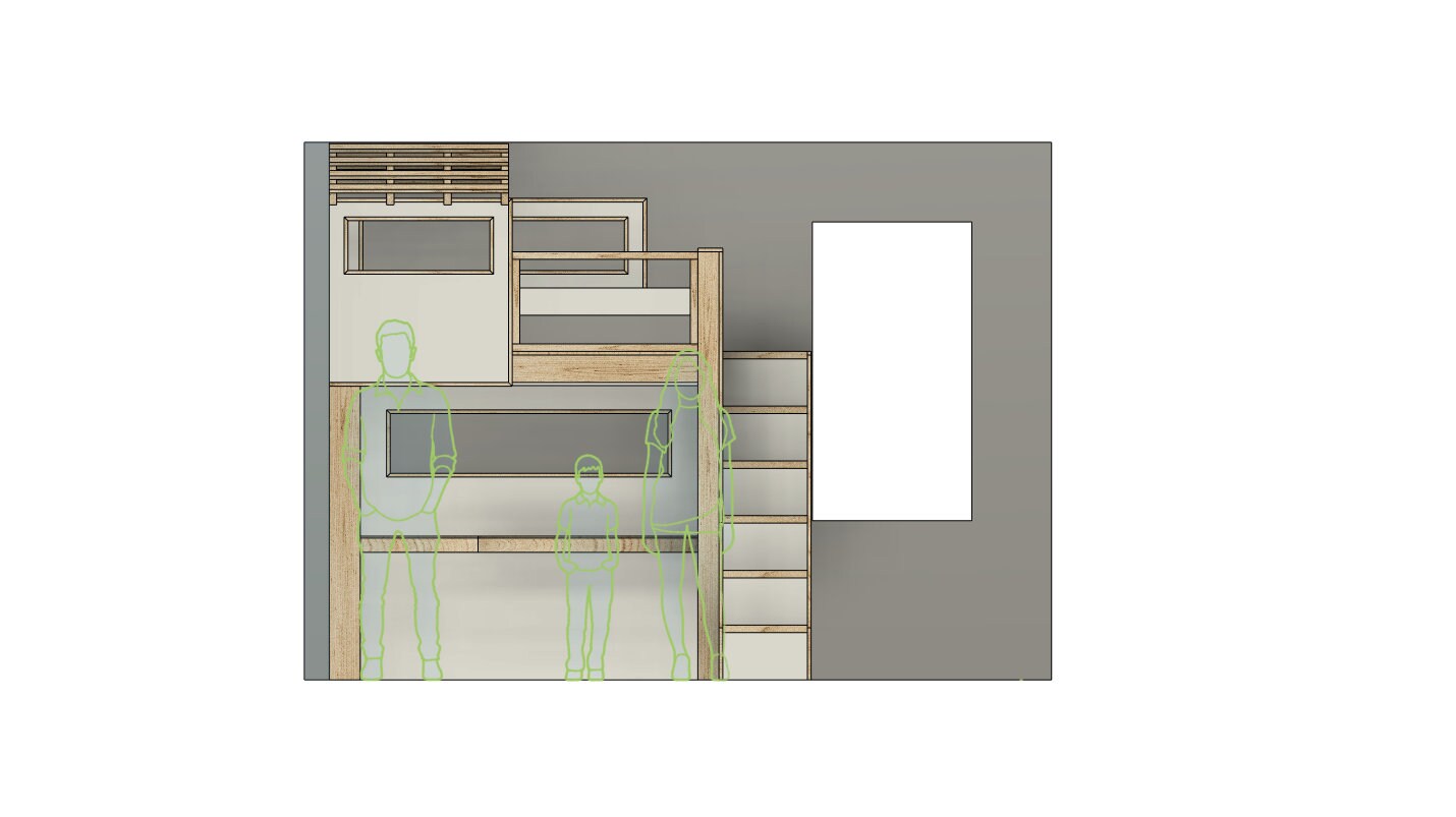 Twin Loft Bed DIY Build Plans: Fort Style With Desk & Stairs - Etsy