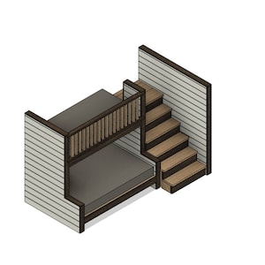 DIY Build Plan - Bunk Bed with Stairs, Full/Twin - DIY Bunk Bed - Plan #066