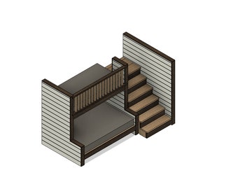 DIY Bunk Bed with Stairs Build Plan: Full/Twin (Plan #066)