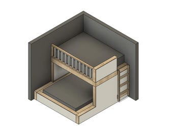 Full over Queen Bunk Bed DIY Build Plans