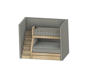 DIY Bunk Bed Build Plans: Twin XL over Queen with Trundle & Storage Stairs