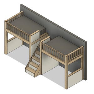 DIY Build Plans - Double Full Size Loft With Stairs - Plan #029 - Etsy
