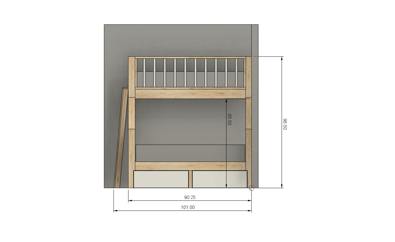 Twin xl over queen 2024 bunk bed plans