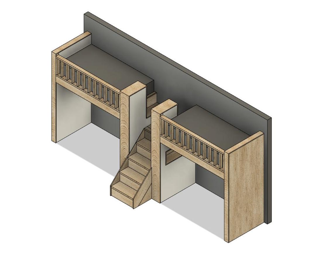 DIY Build Plan - Double Twin Bed With Stairs - Plan #011 - Etsy