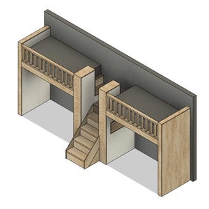 DIY Build Plan - Double Twin Bed With Stairs - Plan #011 - Etsy