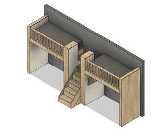 Full Size Loft Bed With Stairs, Slide & Desk - DIY Build Plans - Etsy ...
