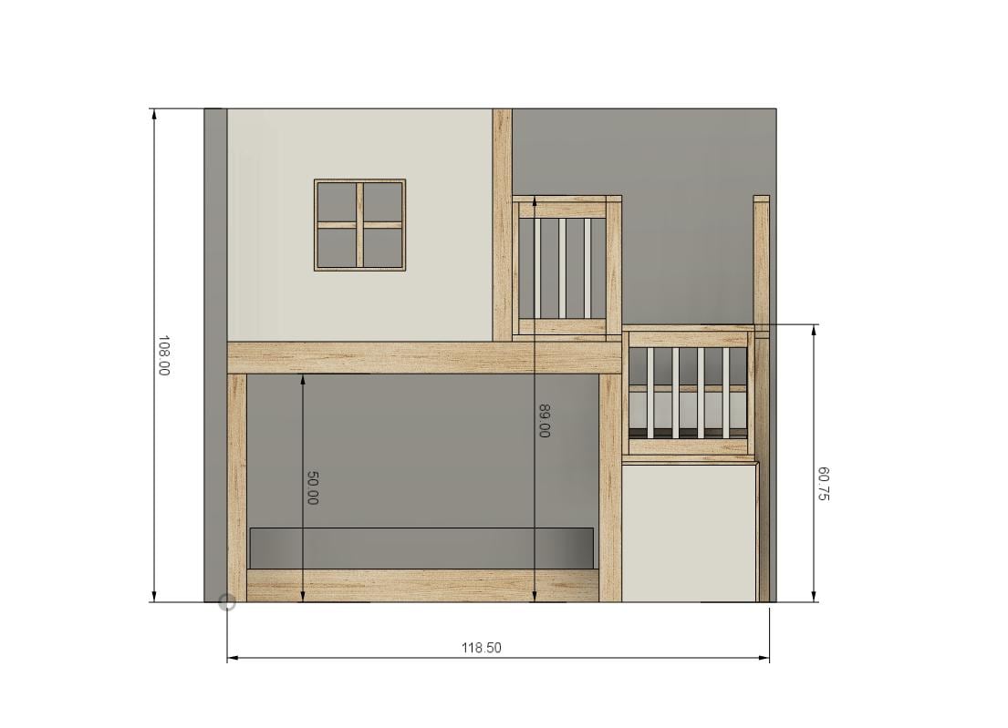 Full Loft Bed DIY Build Plans With Upper Playhouse & Stairs - Etsy