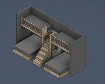 Quad bunk bed - Twin XL over Queen - DIY Build Plan #246