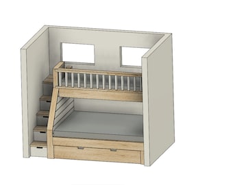 DIY Bunk Bed Build Plan: Twin XL Upper, Queen Lower, Twin Trundle